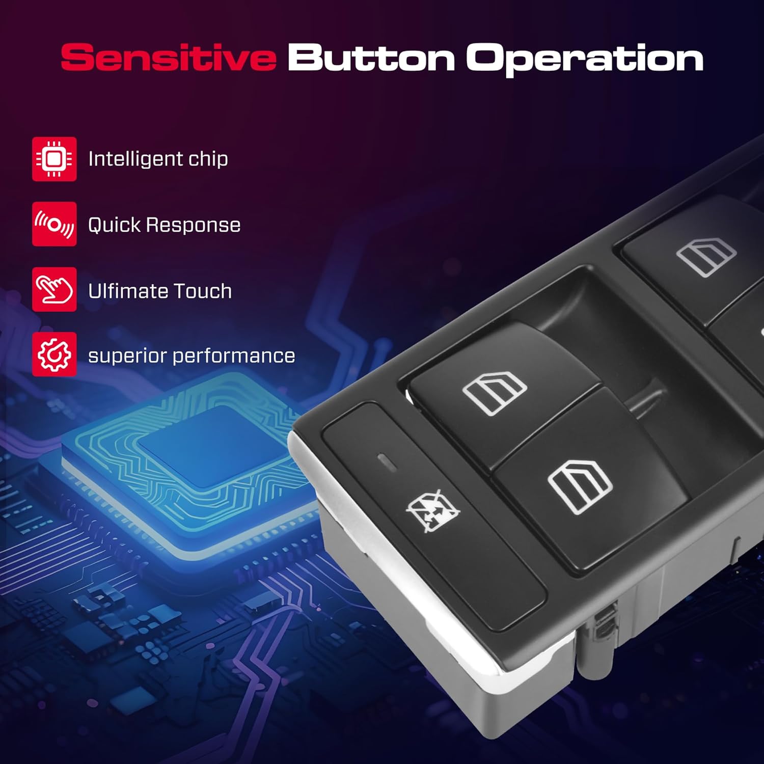 Front Driver Side Master Power Window Switch Compatible with 2008-2017 Mercedes Benz C230 C250 C300 C350 C63 AMG E350 E400 E550 E63 AMG GLK350 Replace# 2049055402