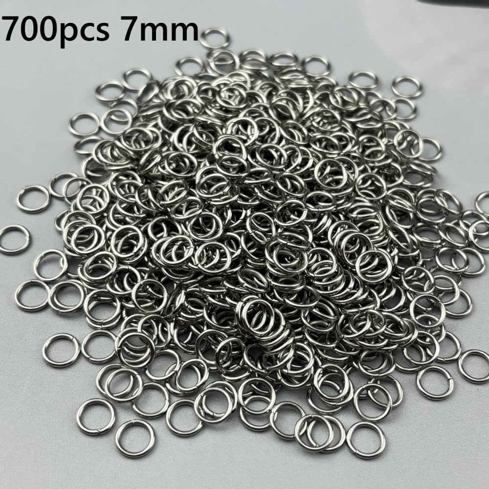 700pcs 7mm Stainless Steel Jump Rings Connector Rings for DIY Craft Jewelry Making Necklaces Bracelet Earrings Keychains - Image 2