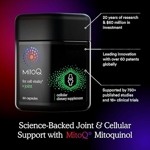 Miniatura 3 de MitoQ +Joint Advanced CoQ10 Suplemento antioxidante - Contiene mesilato de mitoquinol y extracto de aceite omega de mejillón de labios verdes -