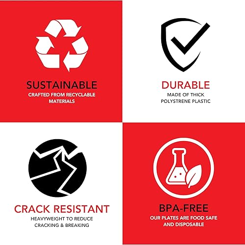 Miniatura 4 de Stock Your Home 100 platos de plástico blanco de alta calidad, platos desechables blancos de 6 pulgadas para pastel de boda, platos de postre de