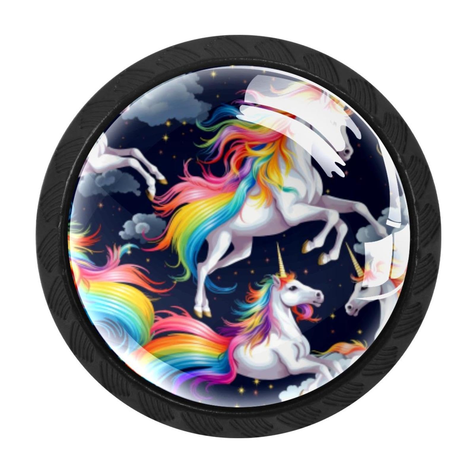 Chenzzzz Multicolored 15 4 Pack Rainbow Unicorn Kitchen Cabinet Knobs Drawer Knobs Dresser Knobs Matte Black Zinc Knobs Drawer Pulls Door Knobs Dresser Drawer Handles Knobs For Dresser Drawers