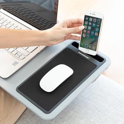 InnovaGoods® Soporte portatil con cojín, Mesa Auxiliar XL Deskion, Soporte para Ordenador portatil cómoda y ergonómica, con Alfombrilla de ratón, Cojín Doble Almohadilla con Inclinación óptima. - 5