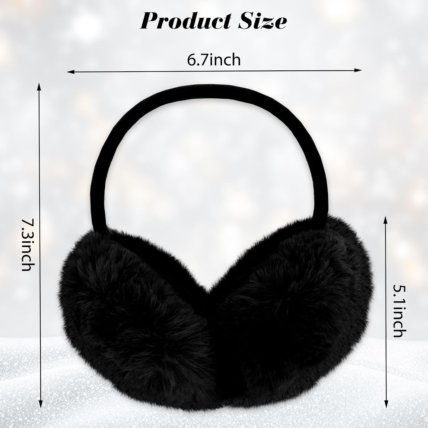 Fumwase Foldable Earmuffs for Women Winter Cute Fluffy Ear Muffs Soft Faux Furry Ear Warmers Covers