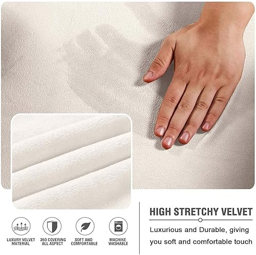 Miniatura 3 de XMAYODS Funda de terciopelo para sofá sin brazos, plegable, funda para futón, lavable, extraíble, elástica, protector de muebles (color  K)