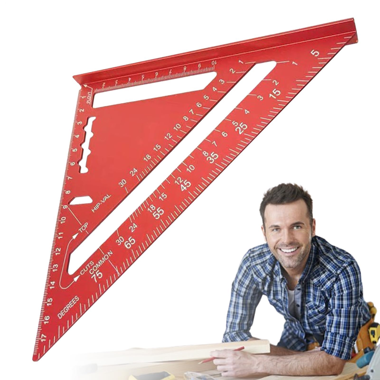MRKU Righello Triangolare - Strumenti da Falegname Metrica Ingegnere Strumento Innovativo per Travi quadrate Architetto
