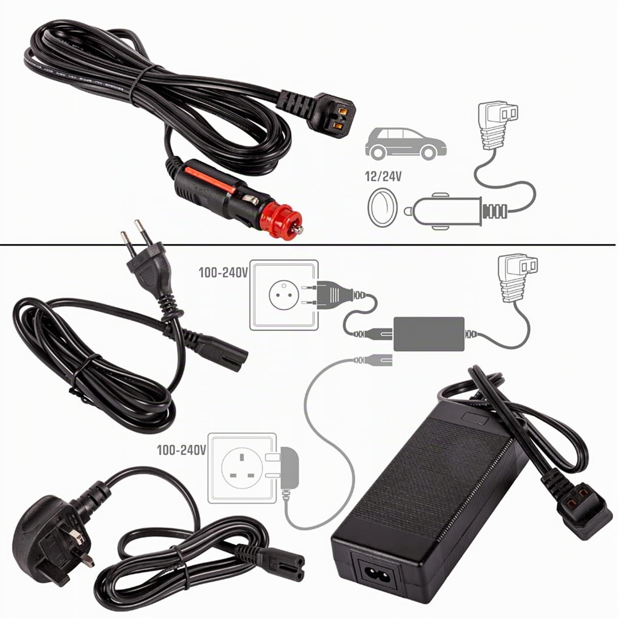 Kompressor Kühlbox 41L – Tragbarer Mini Kühlschrank mit Rollen & Teleskopgriff, 12V 24V 230V für Auto, Camping & Wohnmobil, App-Steuerung, Dual-Zone, Schwarz-Grau, LKW, PKW, Wohnmobil