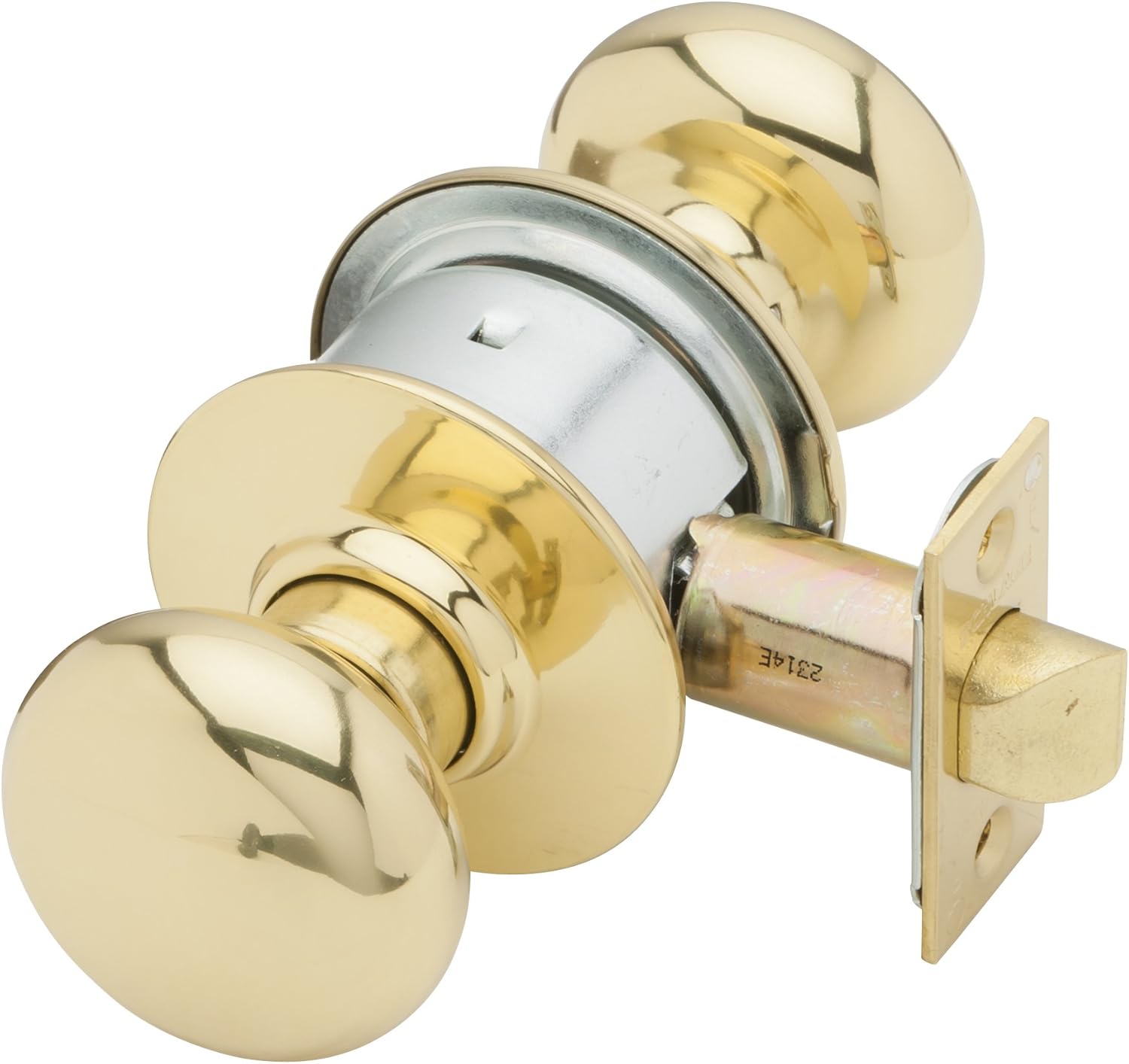 Schlage A10S PLY 605 Series A Grade 2 Cylindrical Lock, Passage Function, Keyless, Plymouth Design, Bright Brass Finish