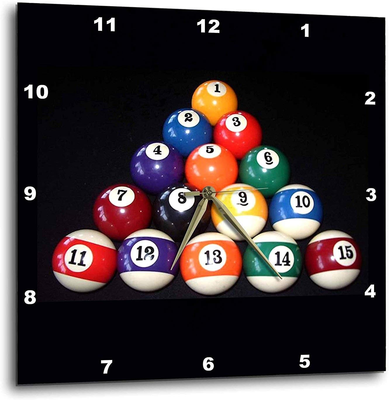 3dRose DPP_3317_2 Billiards Balls Pool Wall Clock, 13 by 13-Inch