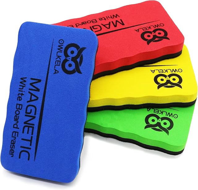 Magnetic Whiteboard Eraser, Dry Eraser Board Erasers, Dry Erasers for White Board, Whiteboard Erasers for Classroom, 4 Pack, Perfect for Home, College and Office Use