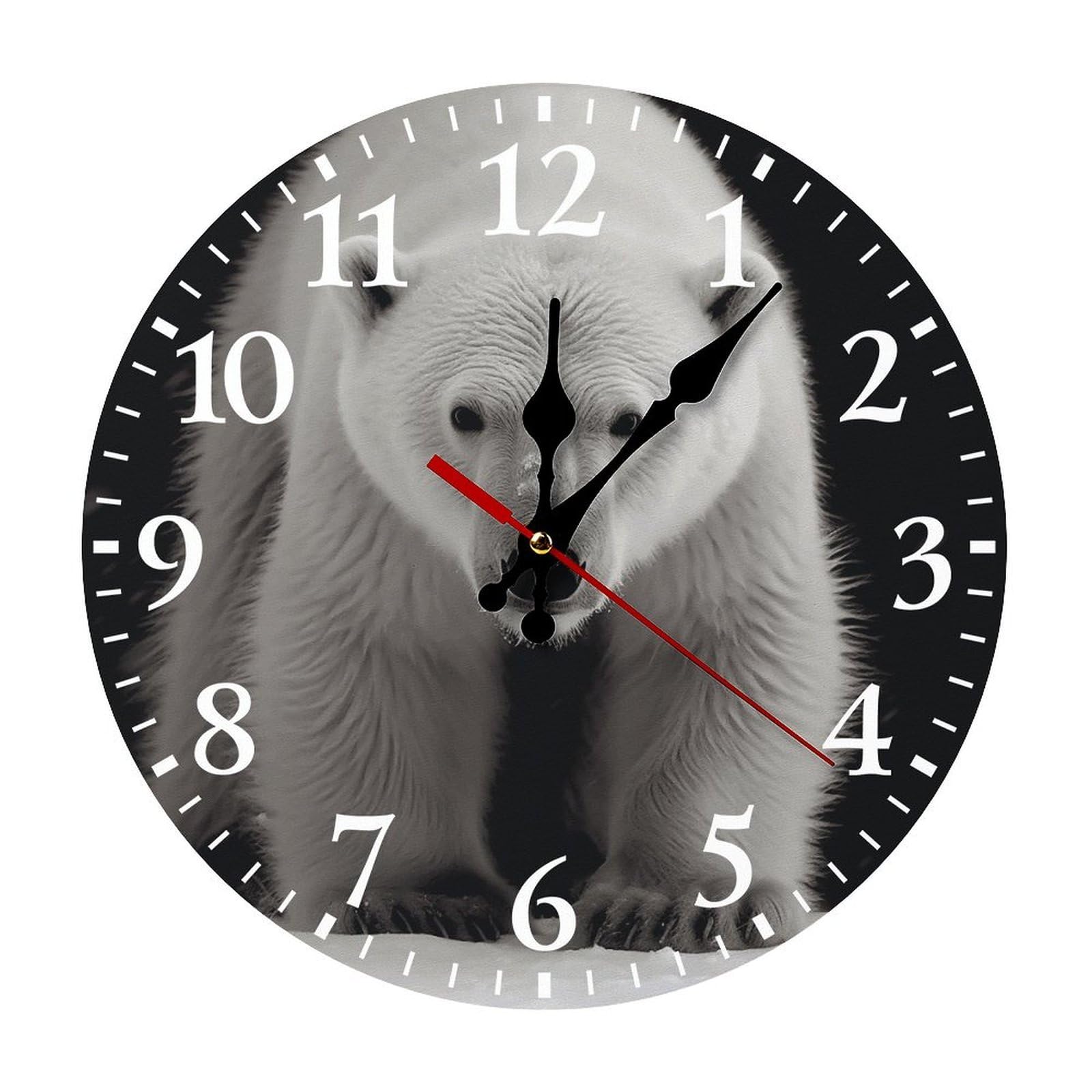 Horloge murale blanche à piles ronde 30 cm pour salon et bureau