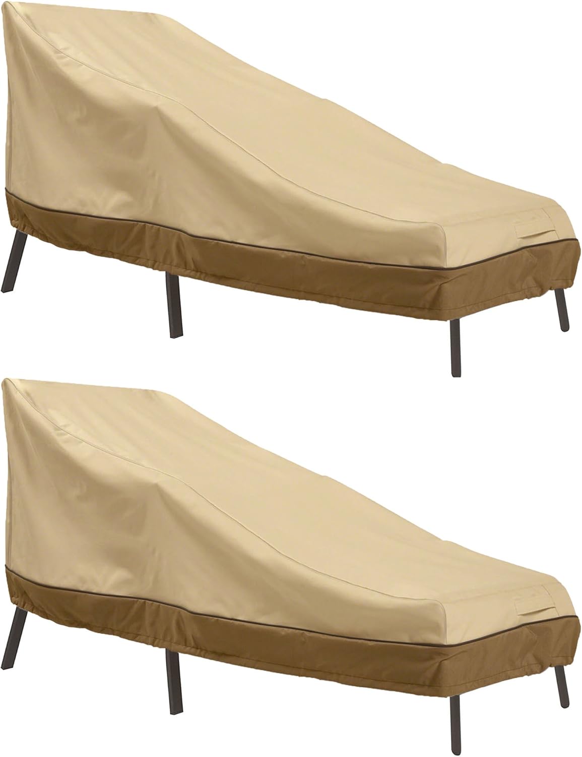 Classic Accessories Veranda Water-Resistant 66 Inch Patio Chaise Lounge Cover, 2 Pack, Patio Furniture Covers