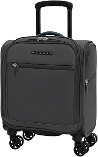 Under Seat Luggage with Wheels, Softside Small Suitcase Spinner Carry On Luggage Bags for Airlines Airplanes Short Trip Men Women (Grey, 14-Inch Underseat)