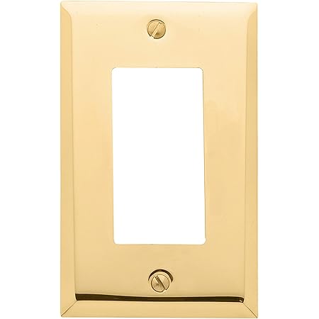 Baldwin Estate 4754.030.CD Square Beveled Edge Single GFCI Wall Plate in Polished Brass, 4.5" x 2.75"