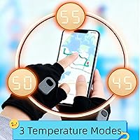 Vista 3 de Heated Gloves for Women, Portable Heating Gloves with Digital Display, Rechargeable Smart Thermostatic Electric Heated Fingerless Glove, Hand Warmer