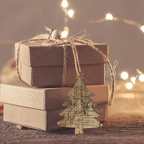 Miniatura 4 de 6 adornos de Navidad de madera, mapa del mundo, adorno de árbol de Navidad, adornos de madera de Navidad para vacaciones, decoraciones colgantes de