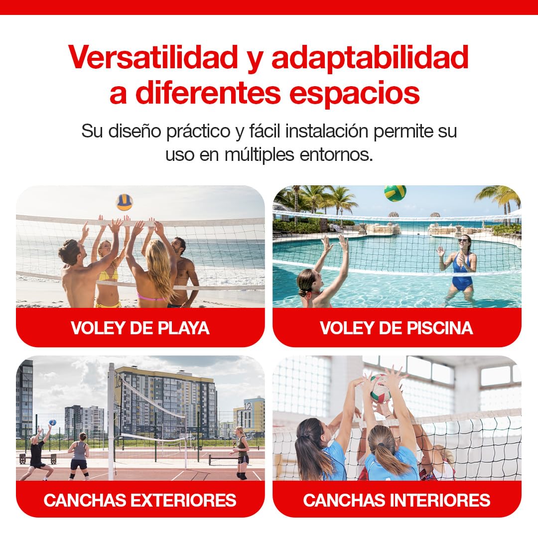 Red Voleibol Profesional | Redes de Voleibol 9,50x1 m para Entrenamiento y Competición | Red Resistente 100x100 Polipropileno con Fácil Montaje