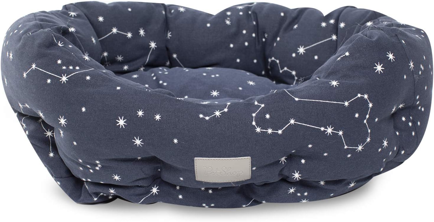 Fringe Studio Pet Bed, Celestial Round Cuddler, 20 x 19 x 8 inches