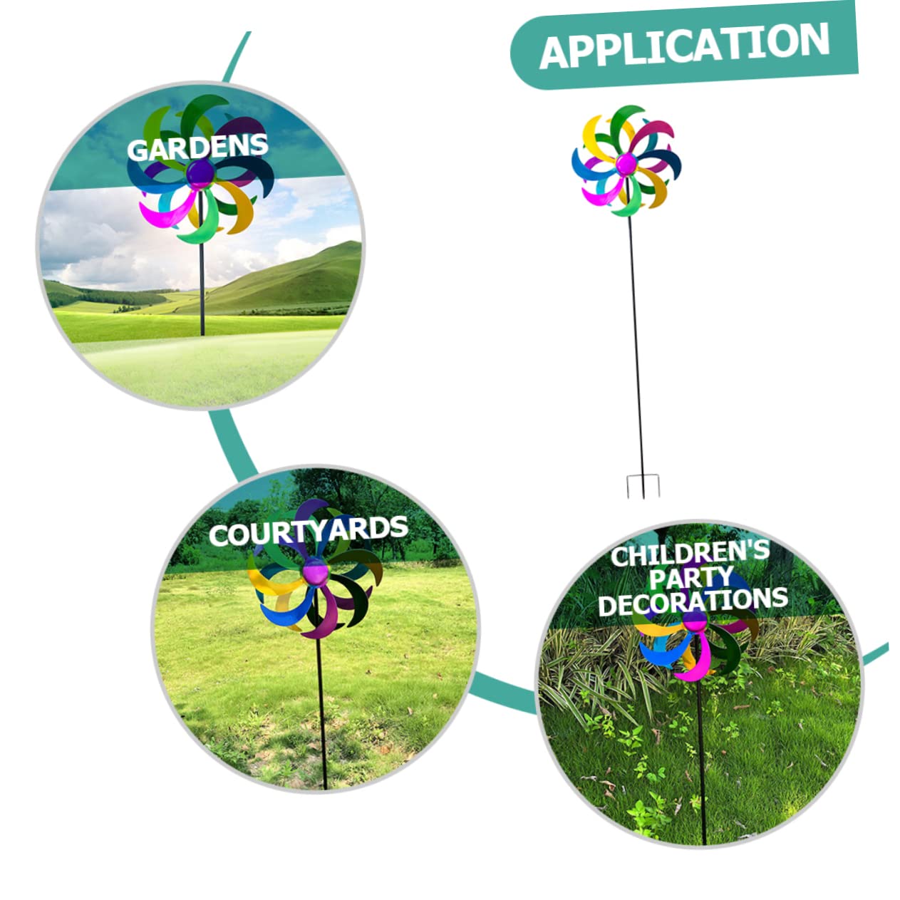 Milisten Bunter Junge Mädchen Windrad Spinner Garten Deko Windmühle Spielzeug Für Außenbereich Mit Regenbogen Design