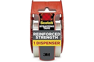 Scotch Reinforced Packaging Tape for Shipping: 1.88'' x 360 Yards, Crystal Clear