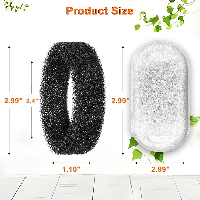 Filtros para Fuente de Agua para Gatos GRELY, 4 Filtros + 4 Esponjas miniatura 4