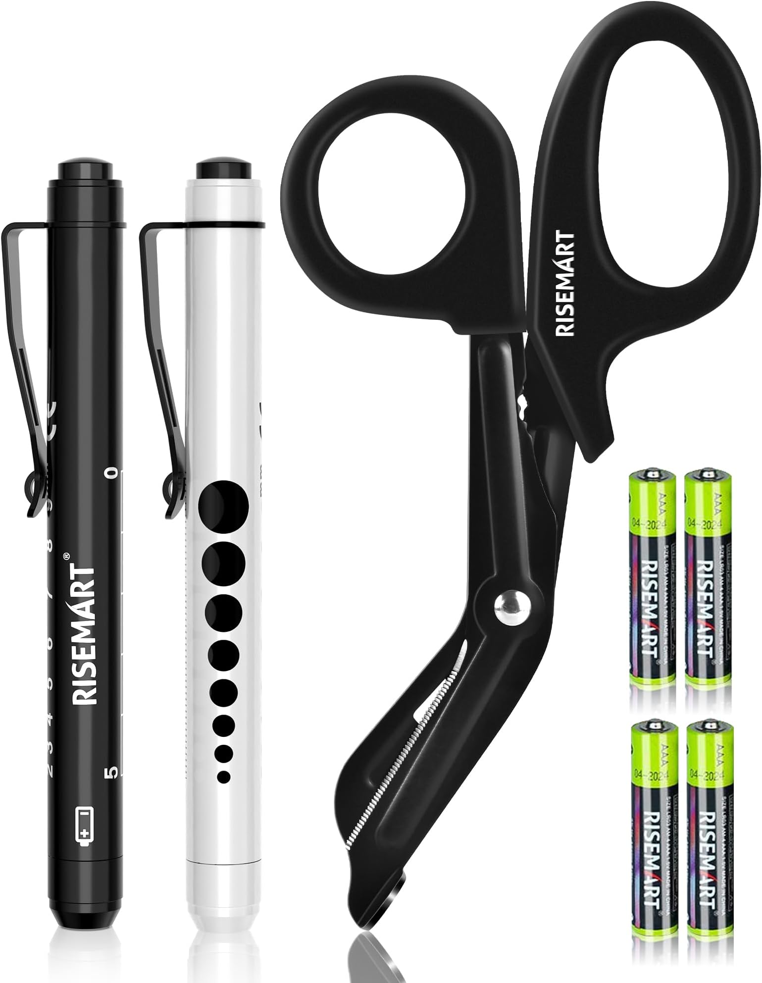 3 Pack Pen Light & Bandage Scissors for Nurses - Medical Scissors and Penlights for Nurses with Batteries, Medical Accessories for Doctor, Nursing Students, First Aid, EMT, EMS