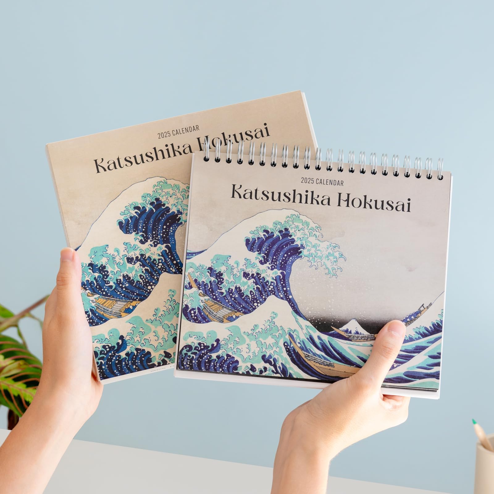 Calendario Da Tavolo 2025 Hokusai - Onda Di Kanagawa | 12 Mesi, 18x20cm | Stile Giapponese