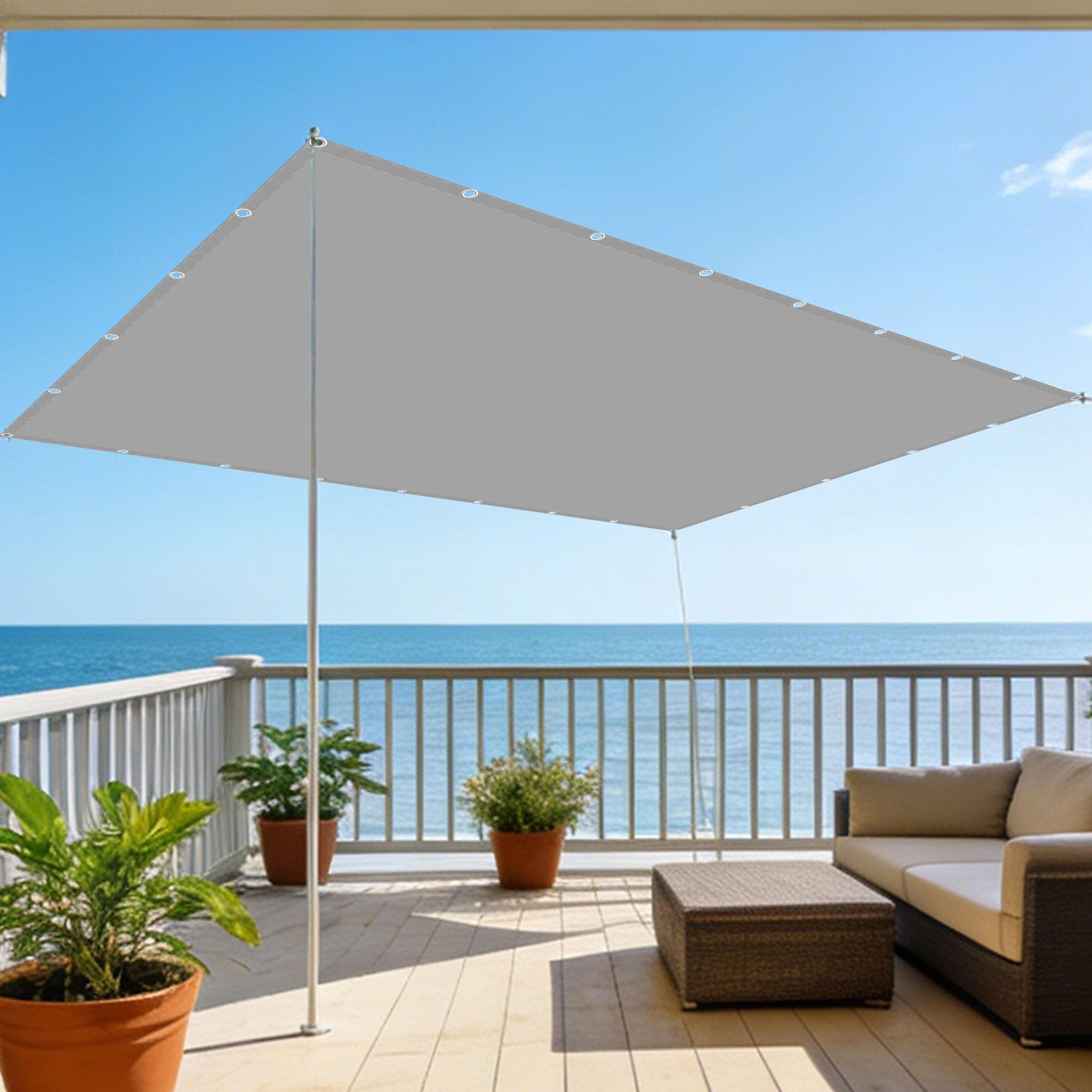 Toile de jardin 340 x 400 cm contre la chaleur pour extérieur et patio