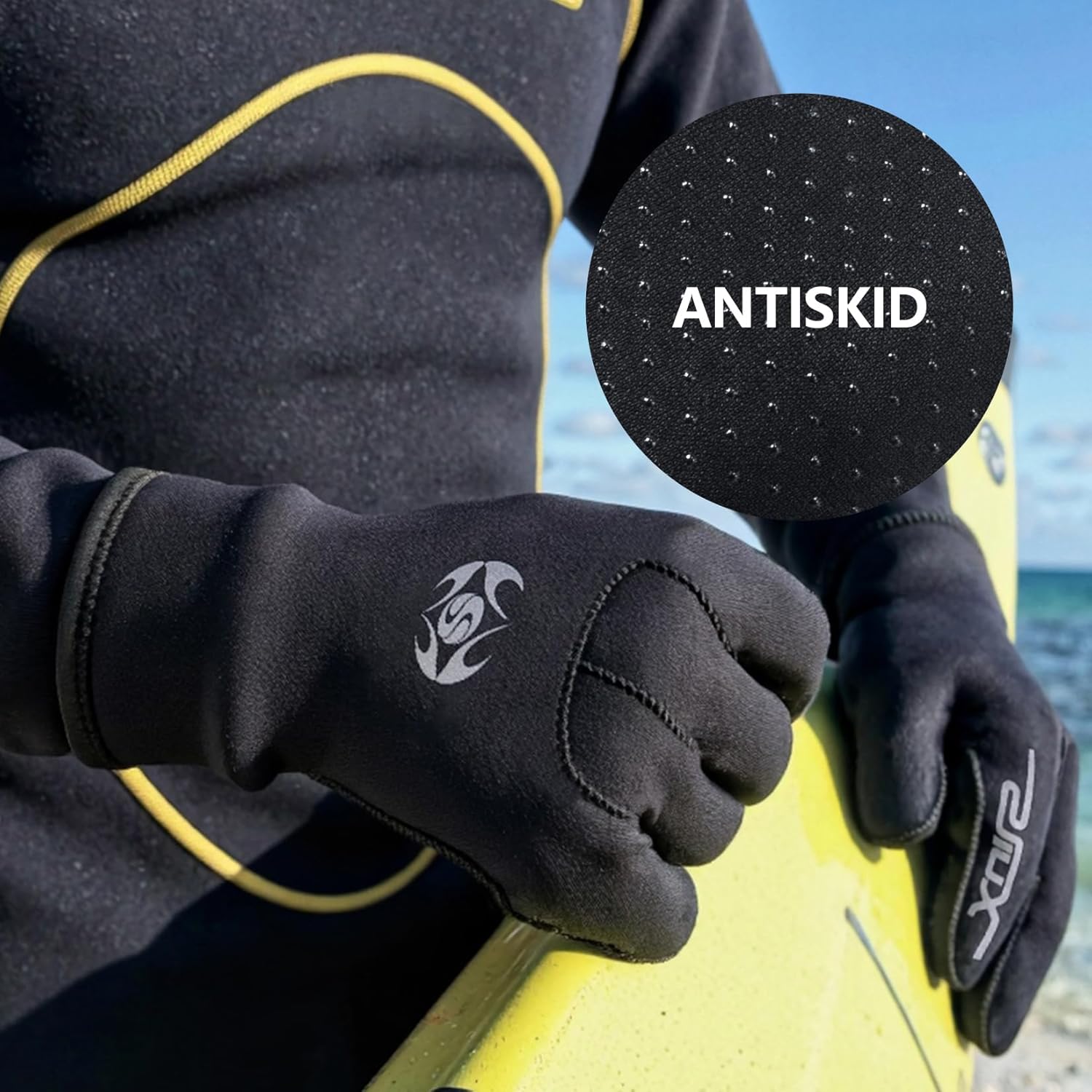 Dizokizo Water Gloves, 3mm Neoprene Five Finger Warm Wetsuit Winter Gloves for Scuba Diving Snorkeling Surfing Swimming : Sports & Outdoors