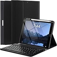 Vista 13 de OYEEICE Funda de teclado para iPad de 6ª generación de 9.7 pulgadas, teclado inalámbrico desmontable retroiluminado de 7 colores, cubierta magnética