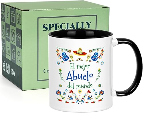 Miniatura 8 de YHRJWN Regalos para abuelos, taza de café El Mejor Abuelo del Mundo, regalos de abuelo, regalo de cumpleaños de Navidad para abuelo de parte de los