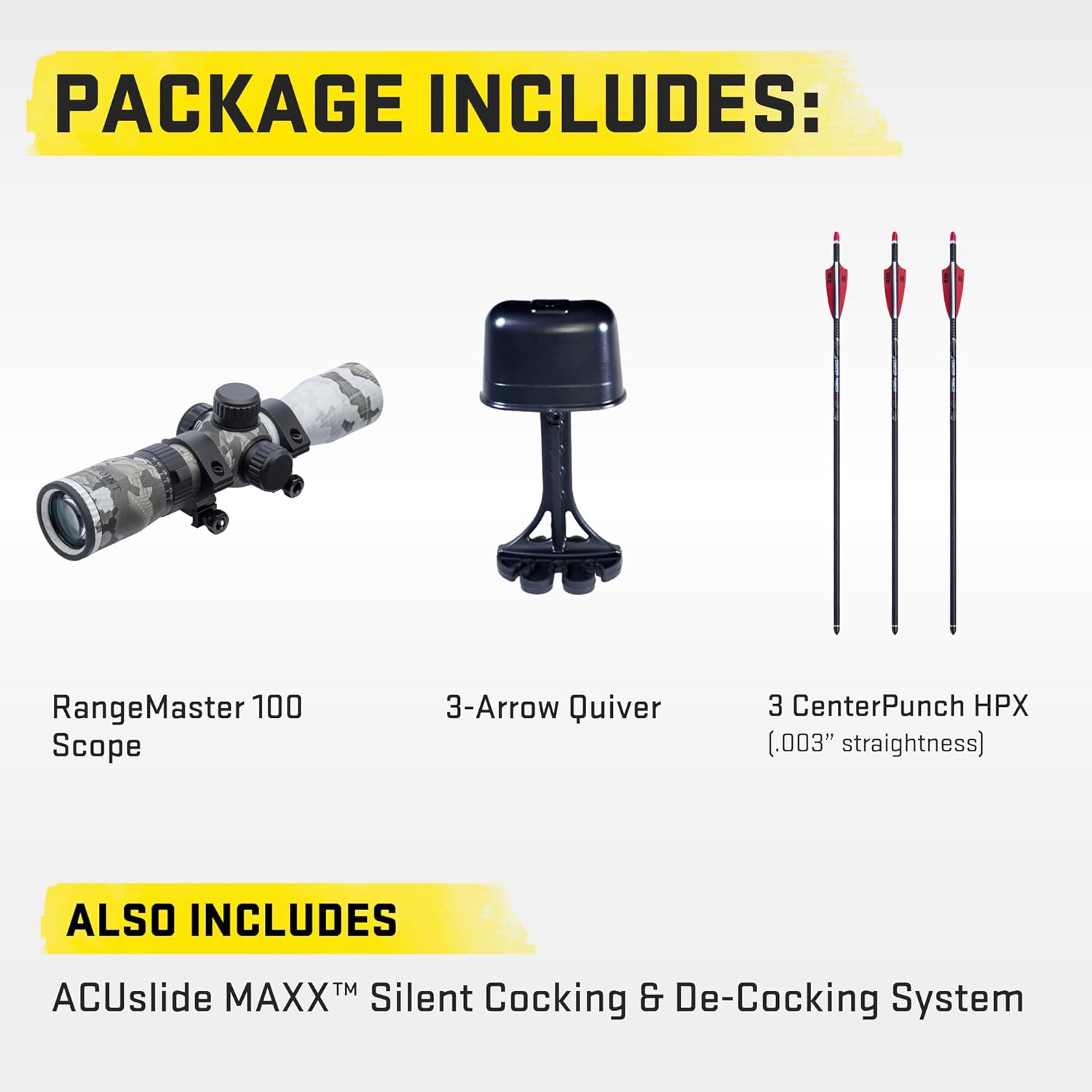 TX 28 Crossbow - 410 FPS - Equipped with 100-Yard RangeMaster Scope, ACUslide MAXX Cocking & De-Cocking System + TriggerTech Trigger