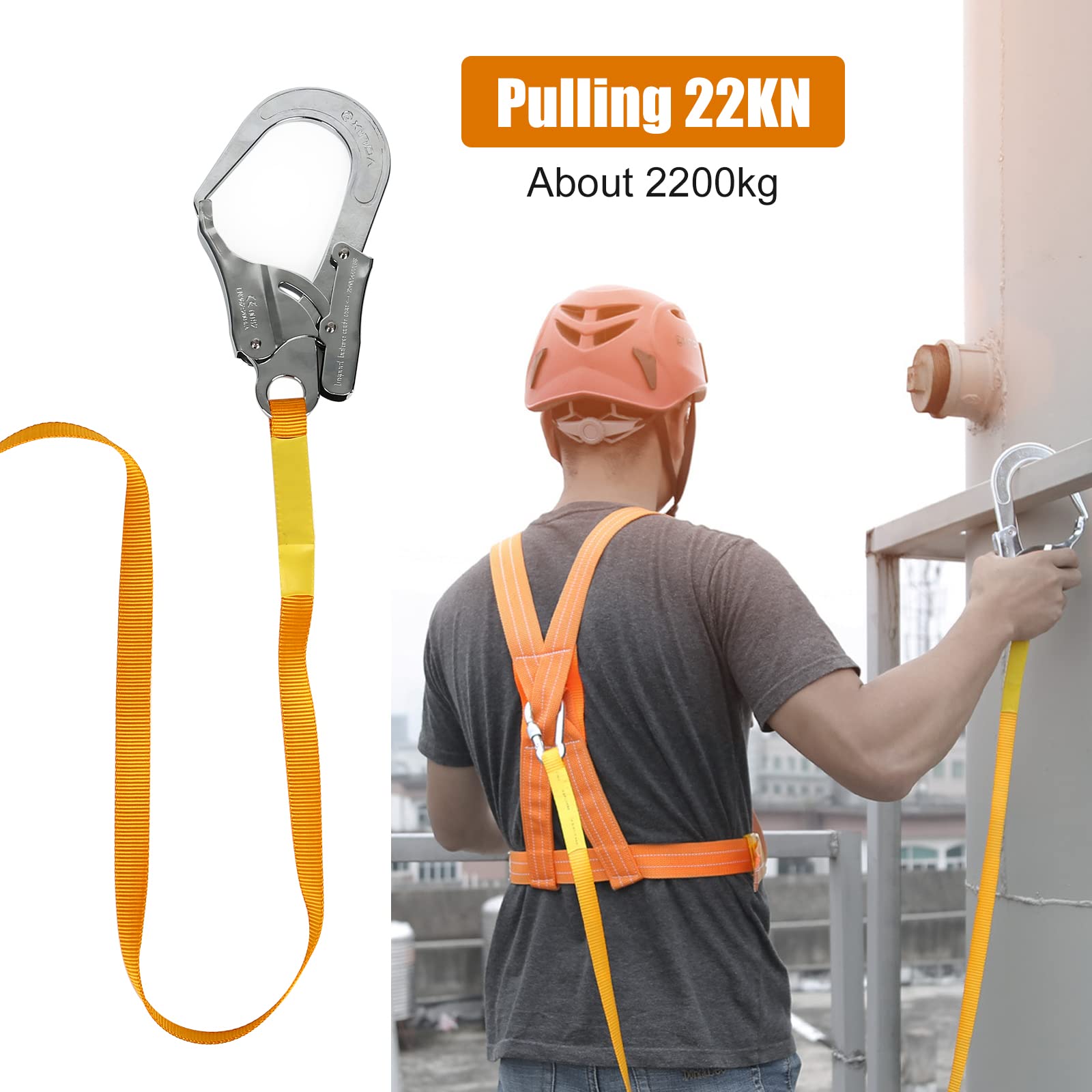 Cintura di sicurezza anticaduta, 1,8 m, protezione anticaduta, corda di sicurezza da 2,200 kg, corda per attrezzi, corda da collezione, protezione anticaduta per esterni, arrampicata su roccia, lavoro