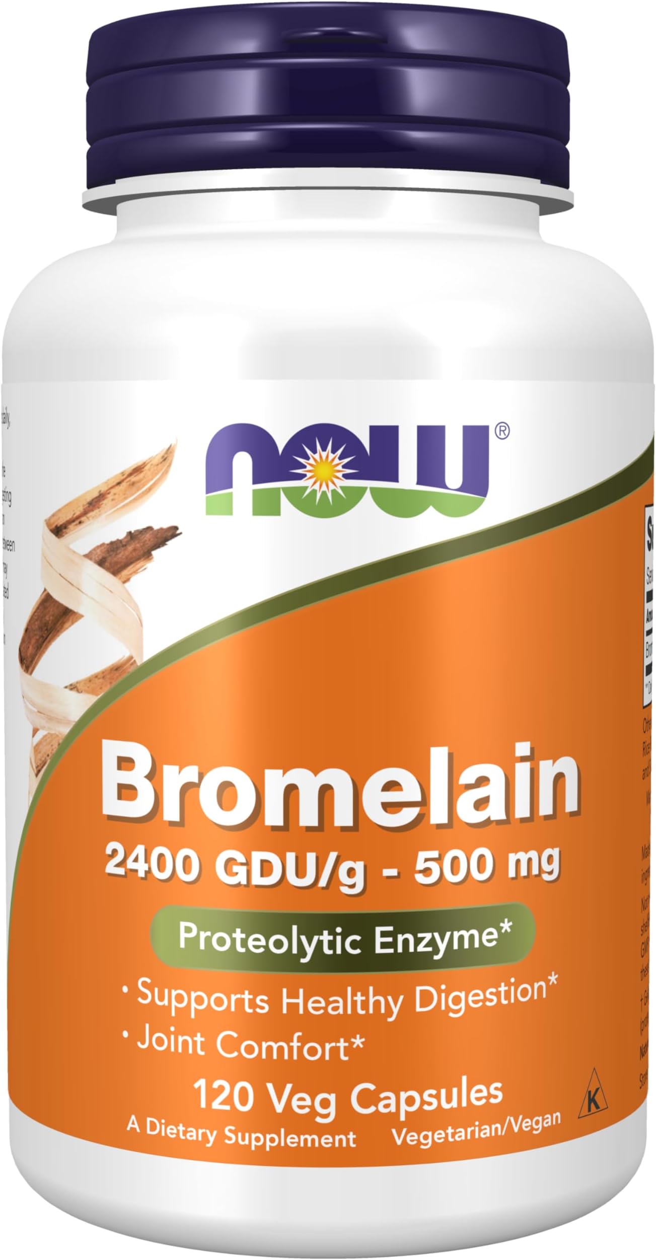 Supplements, Bromelain (Natural Proteolytic Enzyme) 2,400 GDU/g - 500 mg, Natural Proteolytic Enzyme*, 120 Veg Capsules