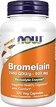 NOW Foods Supplements, Bromelain (Natural Proteolytic Enzyme) 2,400 GDU/g - 500 mg, Natural Proteolytic Enzyme*, 120 Veg Capsules