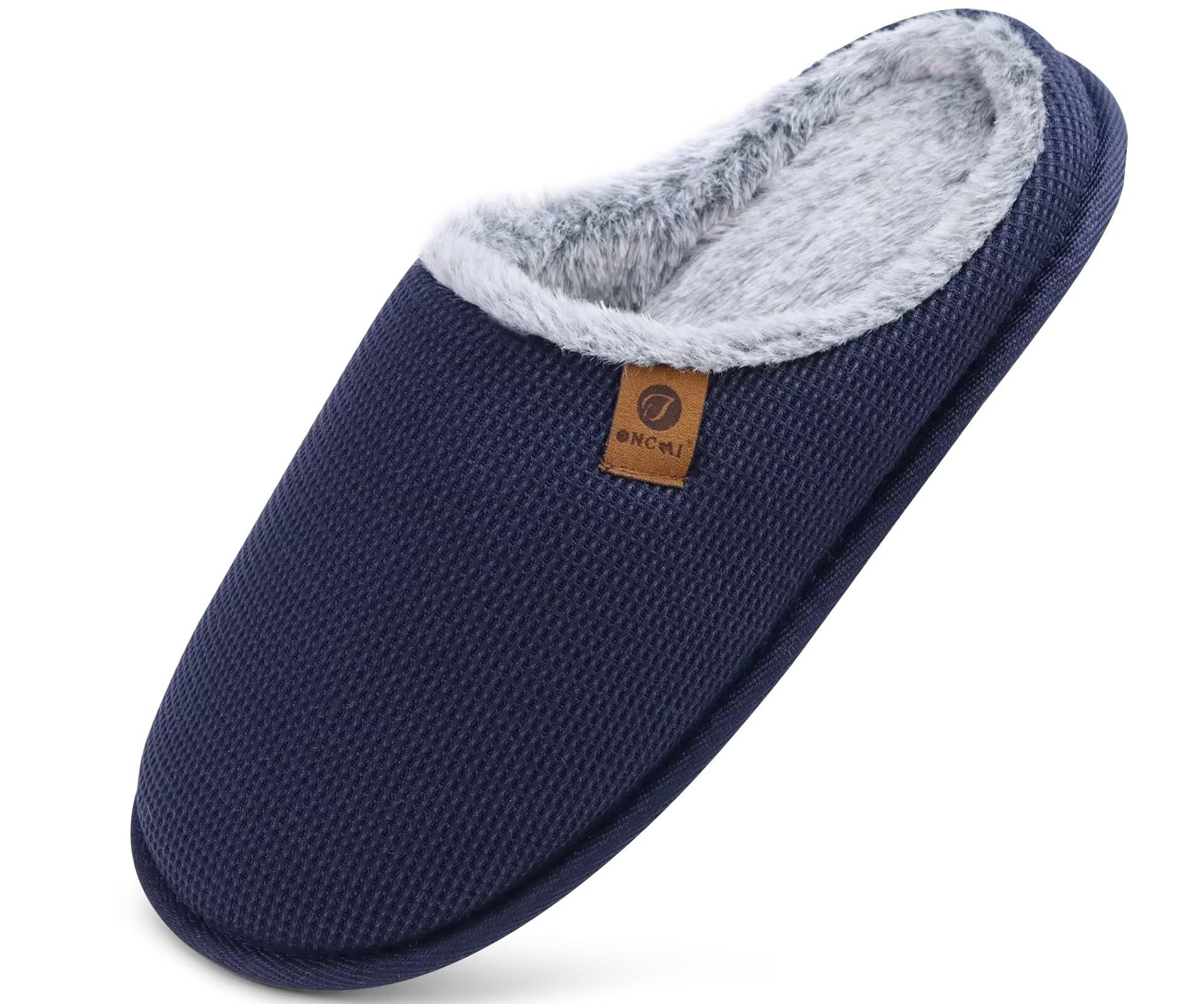ONCAI Pantofole da Uomo Invernali Ciabatte da Casa con Memory Foam Calde Pelliccia Sintetica Cotone Scarpe Accogliente Antiscivolo Suola EU Dimensione 40-49