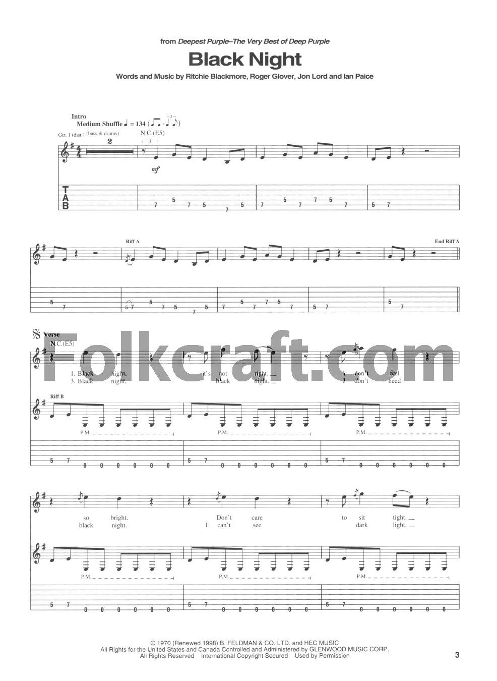 The Best of Deep Purple | Deep Purple Electric Guitar Songbook | Guitar Recorded Versions Note-for-Note Tablature and Standard Notation with Lyrics and Chords | Medium Difficulty Hard Rock Classics