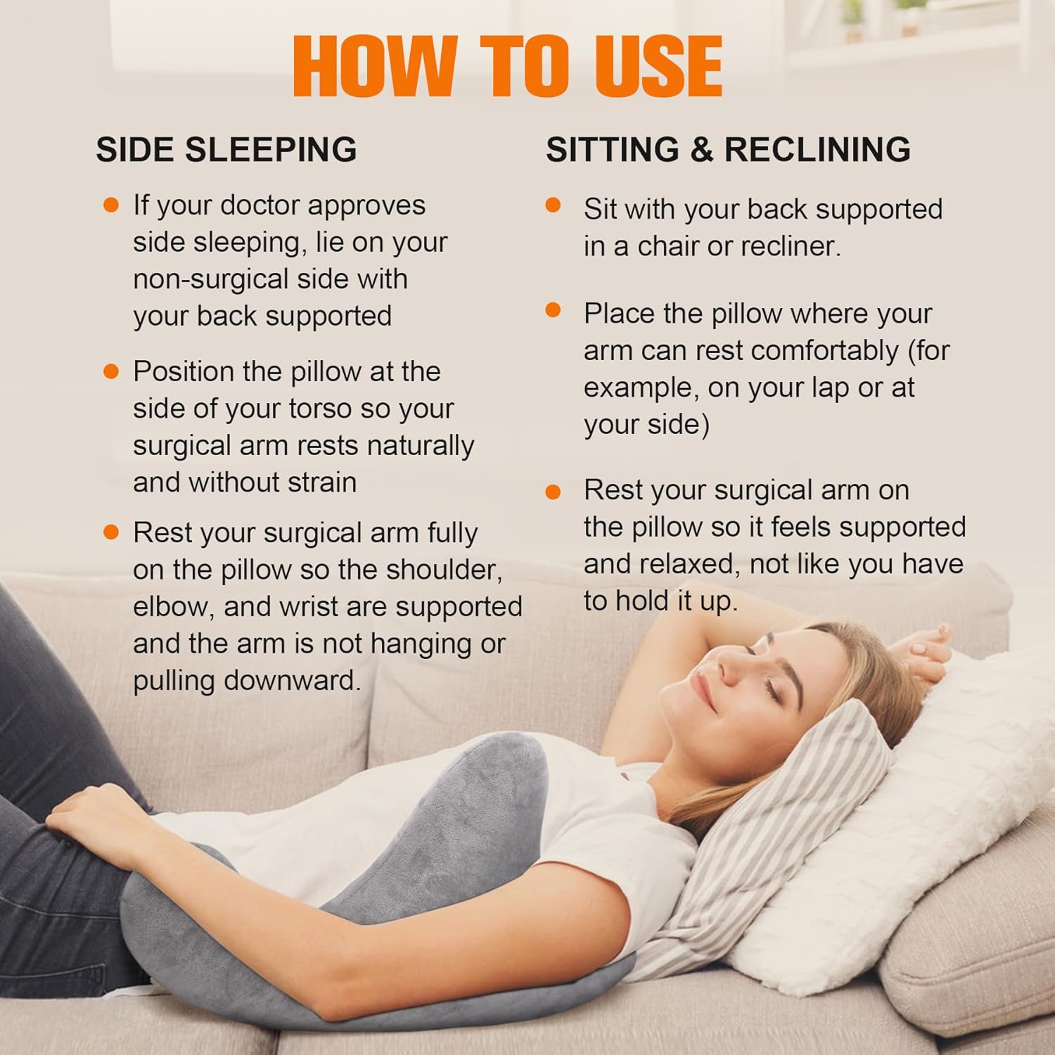 Cozyhealth Post Shoulder Surgery Pillow with Pocket, Rotator Cuff Pillows for Sleeping Pillow, After Shoulder Surgery Must Haves, Rotator Cuff Surgery Recovery