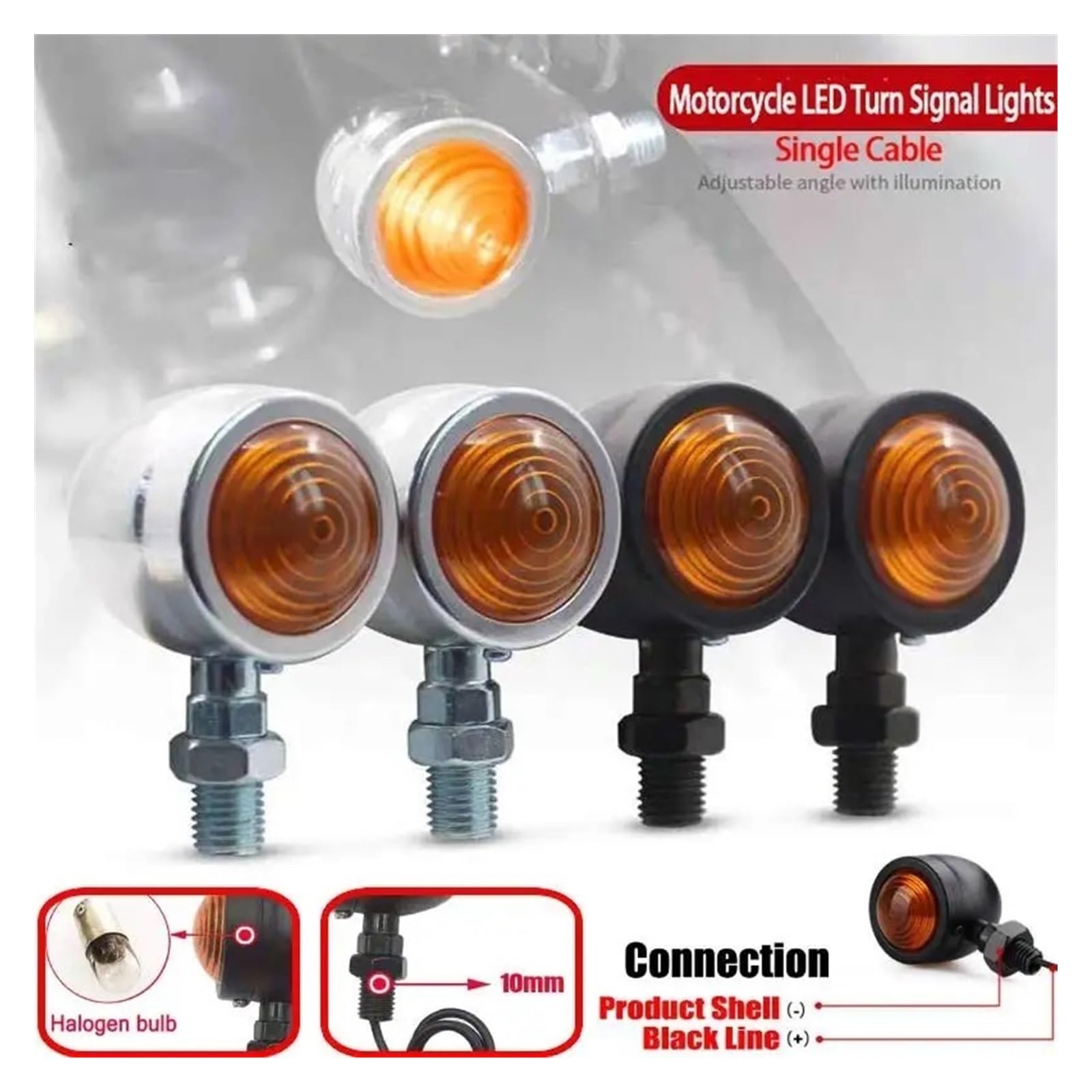 Indicatori di direzione moto Luci moto 12V 10mm Indicatoris Motos