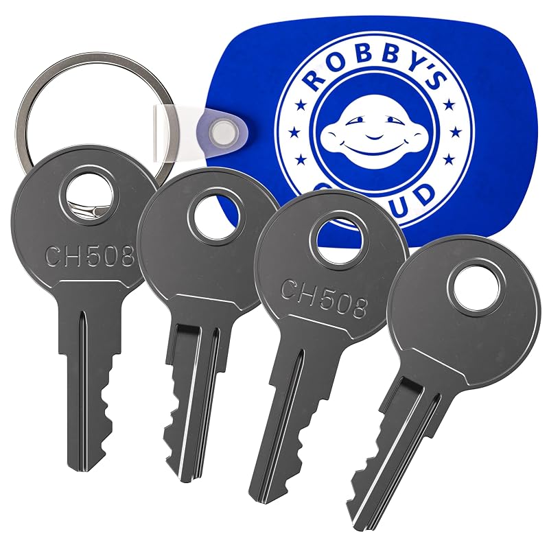 Chave de Reposição CH508 para Caixa de Ferramentas Automotiva Robby's Cloud com Chaveiro, Pacote com 4