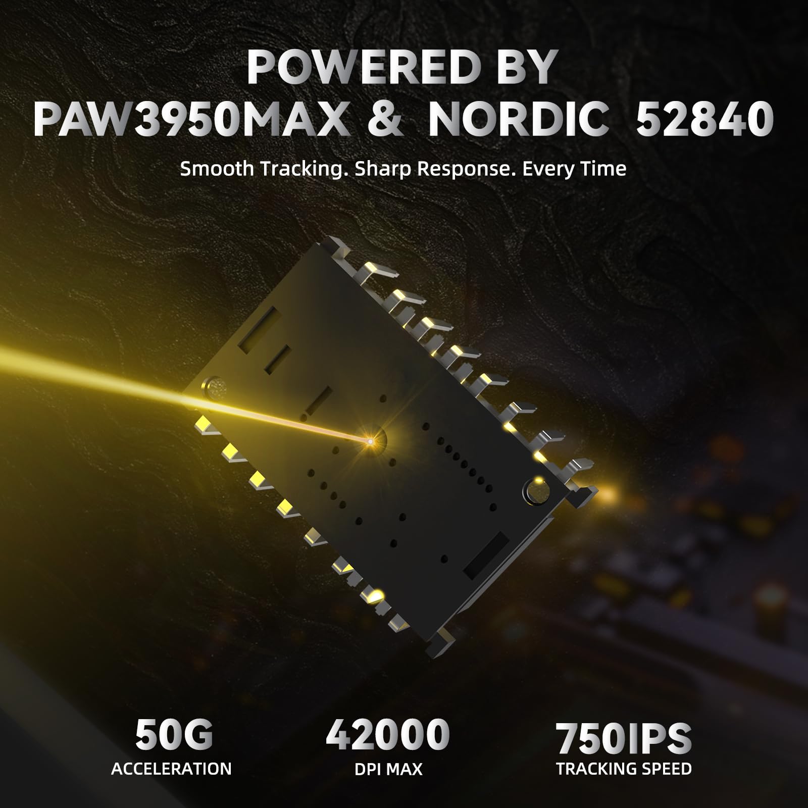 ATTACK SHARK R11 Ultra Souris Gaming en Fibre de Carbone 8000Hz sans Fil, 49g Superlight, 42000 DPI, 20000 FPS, Nordic 52840, PAW3950MAX, Revêtement Ice-Feel, BT/2.4G/Filaire, PC/Mac, Noir Forgé