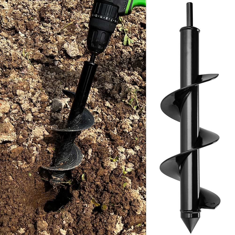 Punta per Trivella a Spirale da Giardino, Punta per Trapano a Mano, Strumento di Perforazione Accessori per Piantare Bulbi da Letto Foratura Coltivare Piante (Dia-8cm, L-30cm)
