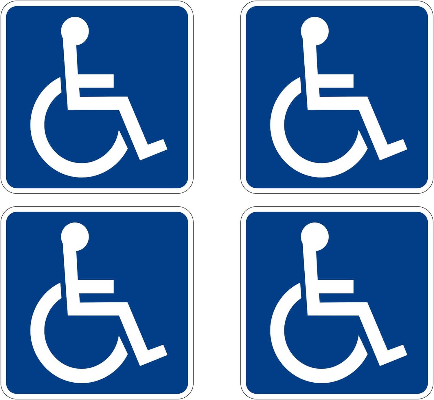 Super Deal Product Disabled Wheelchair Symbol ADA Compliant Handicap Access Sign Pack of 4 5 X 5 Inch Blue Window Sticker Decal Buy 1 get 1 Disabled Wheelchair Symbol ADA Compliant Handicap Access Sign Pack of 4 5 X 5 Inch Blue Window Sticker Decal