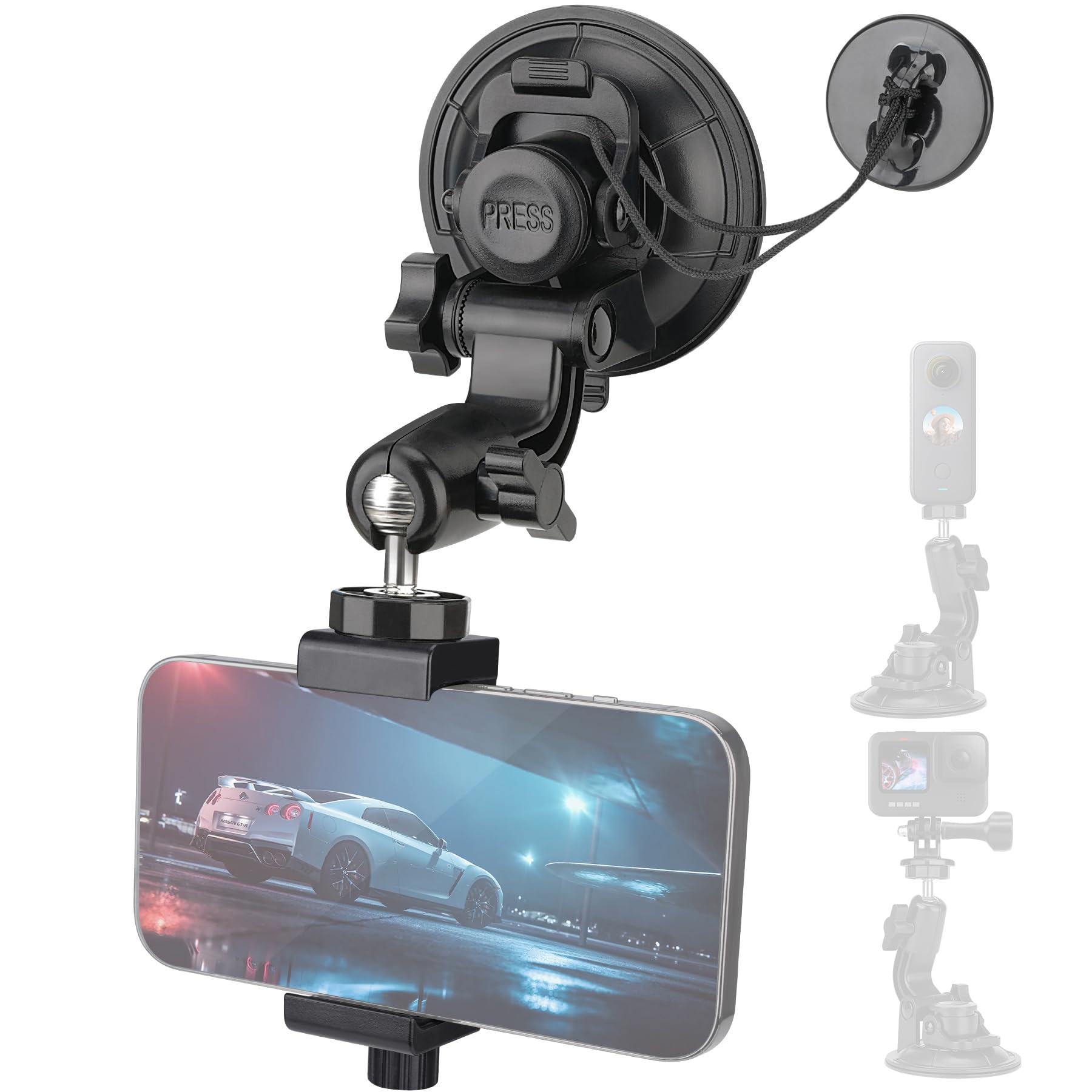 STONVUE Windschutzscheiben-Halterung Für Rückfahrkameras - 5kg Tragkraft, 360° Verstellbar, Kein Bohren Nötig
