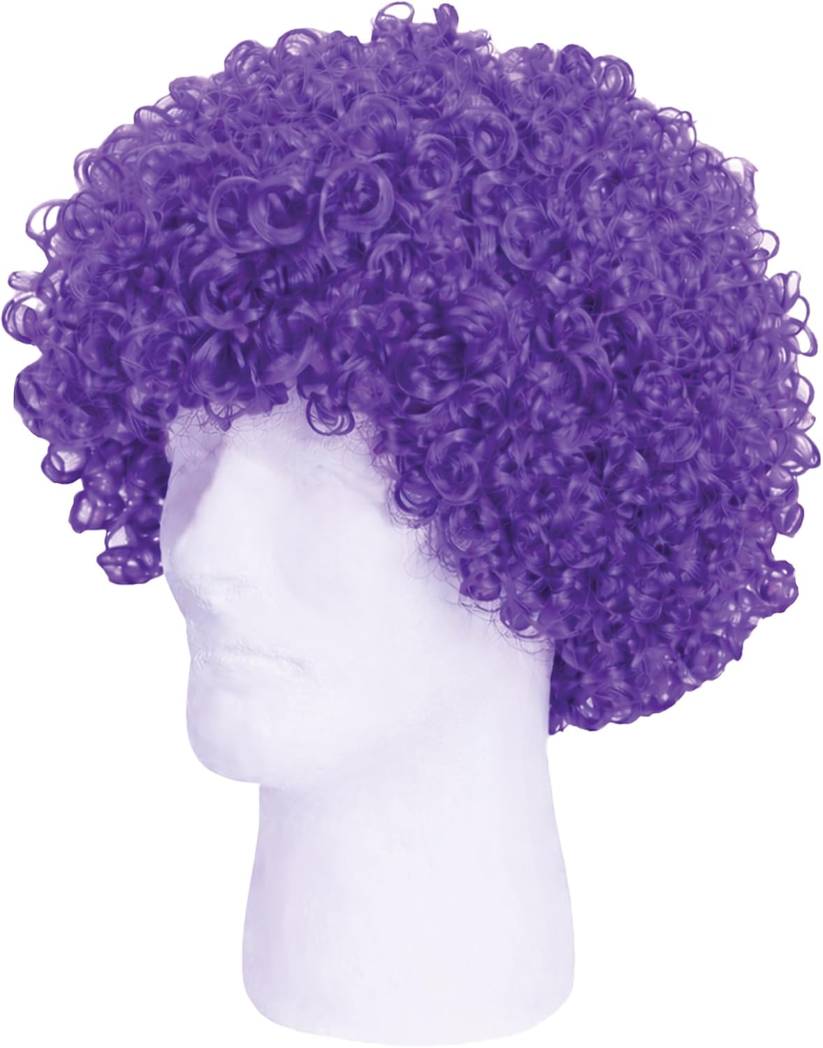 Beistle Purple Curly Wig – Short Synthetic Costume Wig, Bold Novelty Spirit Hair Accessory for Cosplay, Halloween Costumes, Themed Party Wear, Stage Performances, Photo Booth Props & Event Styling