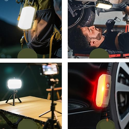 Miniatura 3 de Luz de campamento, foco magnético LED impermeable, luces de inundación inalámbricas alimentadas por batería para senderismo, pesca, tienda, al aire