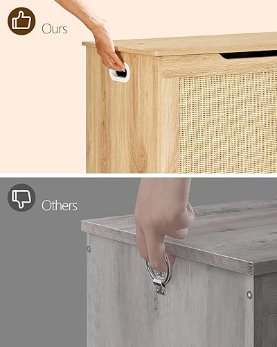 Vista 14 de usikey Cofre de almacenamiento de 39.4 pulgadas, baúl de juguetes, caja de juguetes con bisagras de seguridad, banco de almacenamiento superior Negro