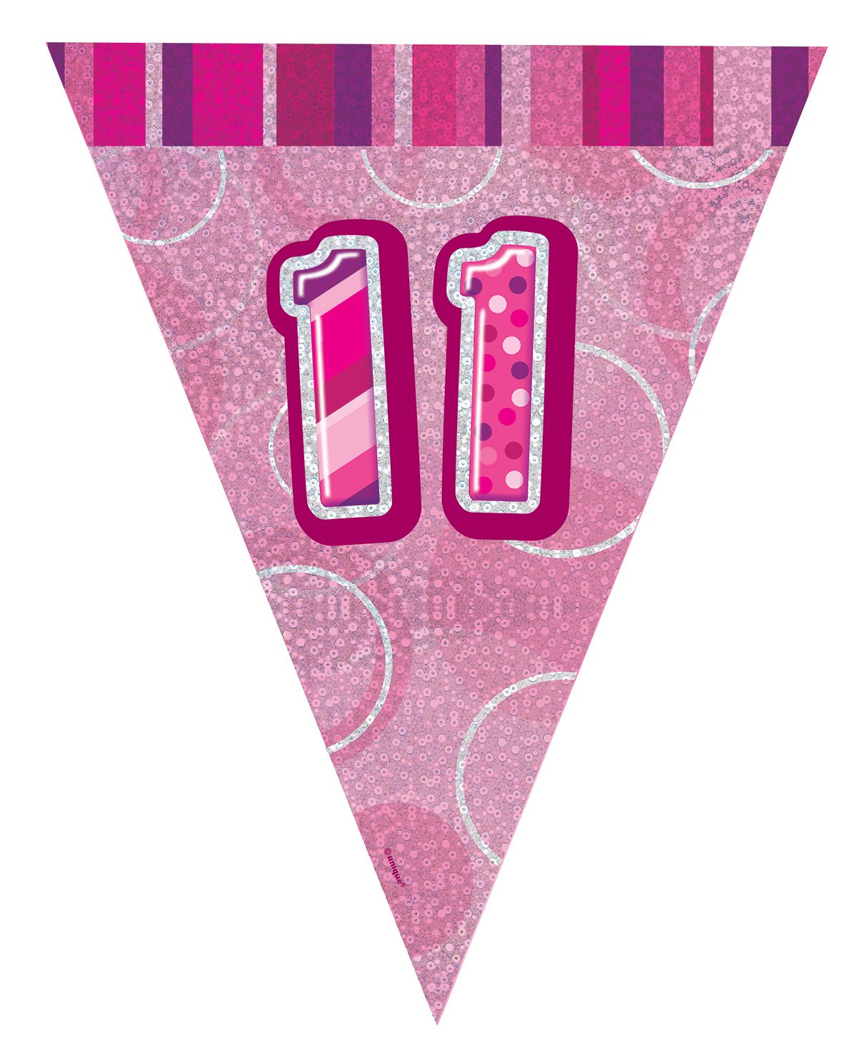 Unique Party 92068 - 9ft Foil Glitz Pink Happy 80th Birthday Banner — view 119