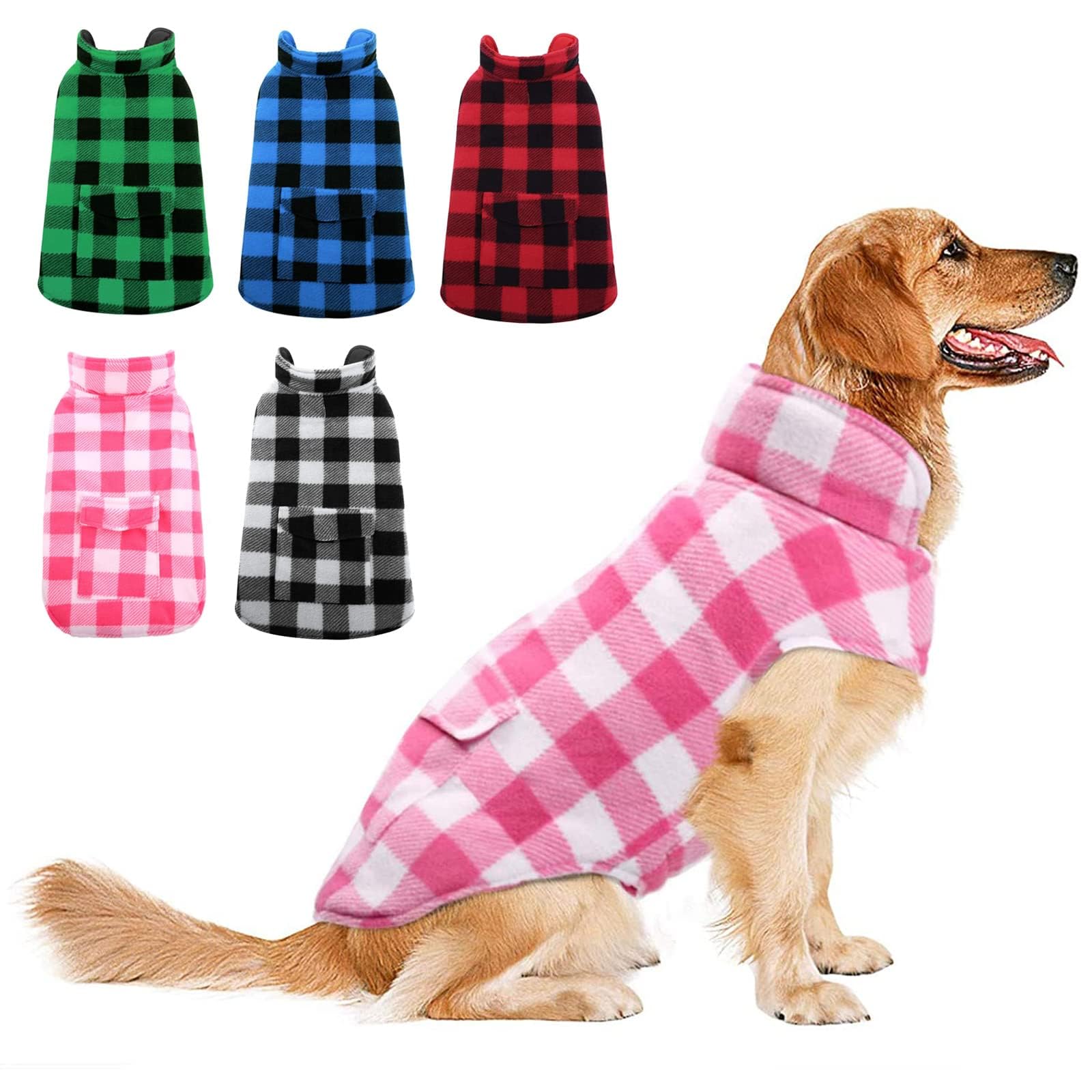 ASENKU Cappotto Cane Impermeabili Invernale, Cappottino Cane Reversibile Antivento Freddo Taglia Media M, Calda Giacca per Cani,Gilet per Cani con Fodera in Lana Protegge Dal Freddo