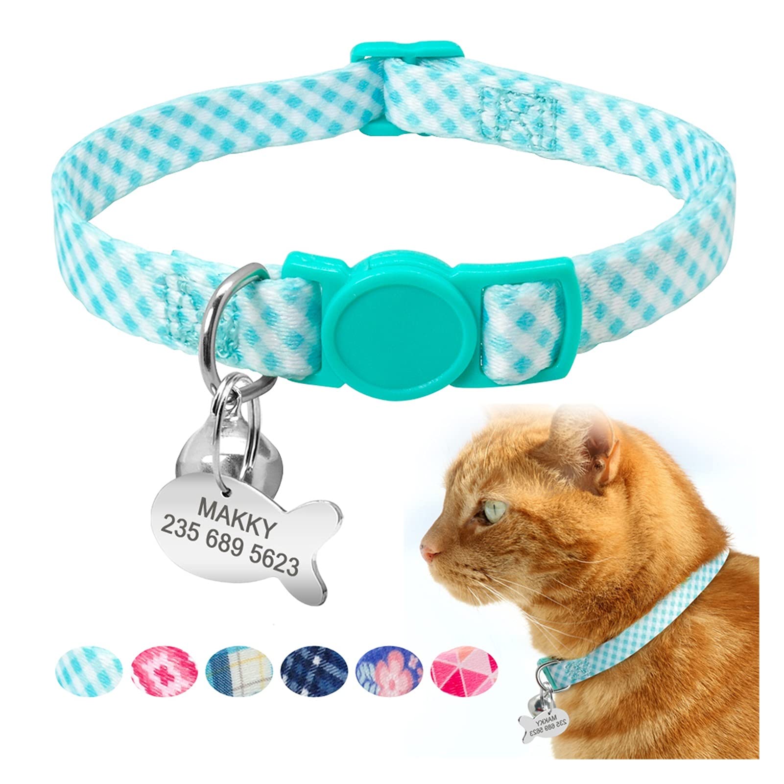 Gegraveerde kattenhalsband - verstelbaar