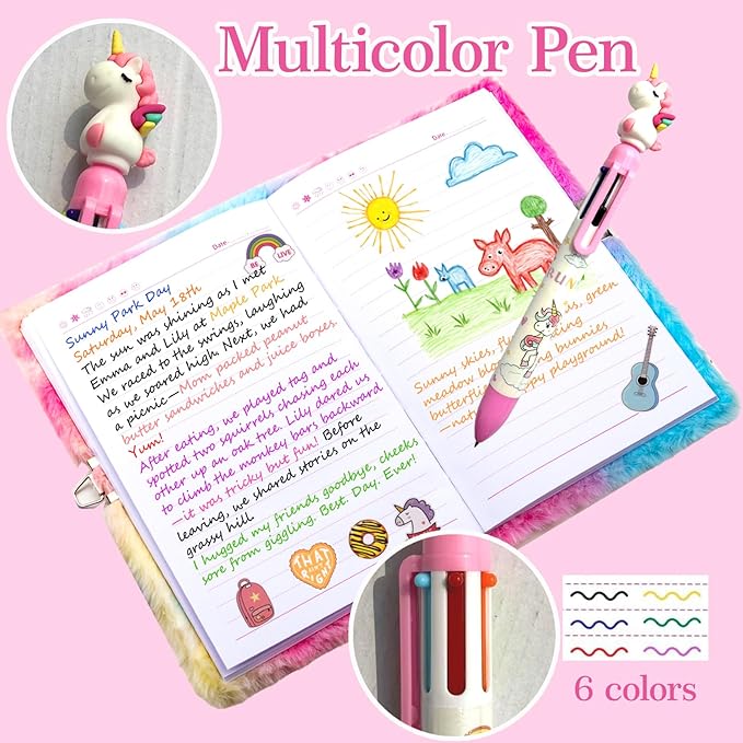 Diario para niñas con candado y llaves, set de regalo miniatura 4